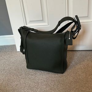 All Saints Kita Pebbled Leather Olive Crossbody Bag